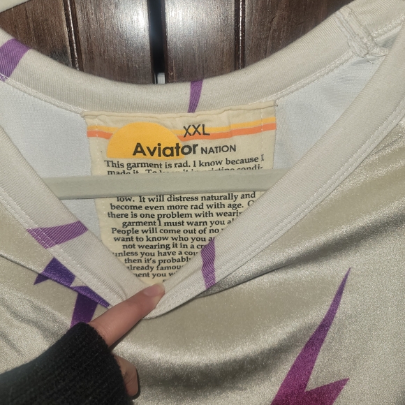 NWOT Aviator Nation Cream Lightning Bolt Sweatshirt - Picture 2 of 3